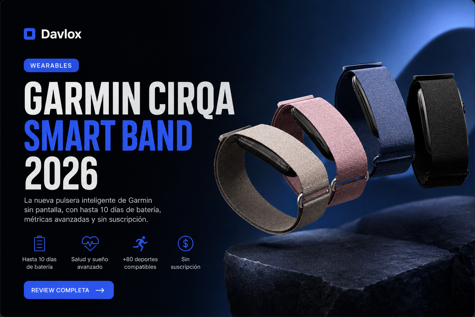 Garmin CIRQA Smart Band 2026: la pulsera inteligente que quiere destronar a Fitbit y Whoop